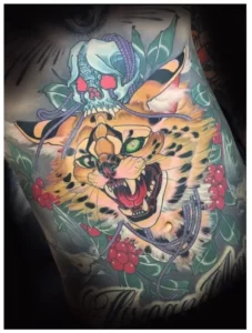 Japanese Tiger Chest Tattoo