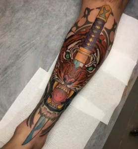 Tiger Leg Tattoo